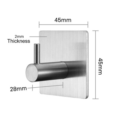 Hot Sale SUS304 Stainless Steel Adhesive Cloth Coat Towel Hook without Drilling